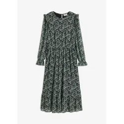 bonprix bedrucktes Midikleid, schwarz, 38