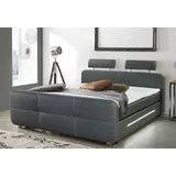 Jockenhöfer Gruppe Boxspringbett »Gina«, inkl. Topper und LED-Beleuchtung, erhältlich in der Größe 180x200cm grau