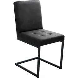Freischwinger K+W KOMFORT & WOHNEN, schwarz (schwarz 81), , Microfaser, Stühle, Freischwingergestell aus Vierkantrohr schwarz, hoher Sitzkomfort