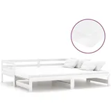 vidaXL Ausziehbares Tagesbett 2x(90x200) cm weiß