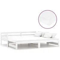 vidaXL Tagesbett 2x(90x200) cm Kiefer massiv weiß