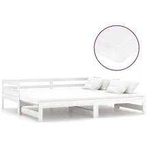 vidaXL Tagesbett 2x(90x200) cm Kiefer massiv weiß