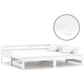 vidaXL Tagesbett 2x(90x200) cm Kiefer massiv weiß