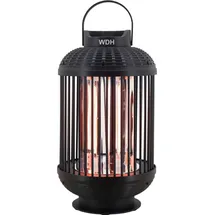 WDH Heizlaterne Standheizstrahler WDH-12HL - mit zwei Heizstufen (600/1.200 W - Schwarz