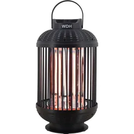 WDH Heizlaterne Standheizstrahler WDH-12HL - mit zwei Heizstufen (600/1.200 W - Schwarz