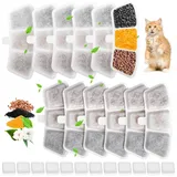 12 Packungen Filter Katzenbrunnen für Oneisall PW04 (Modell) 3.5L Trinkbrunnen für Katze Edelstahl, 12 Filter Trinkbrunnen Katzen & 12 Vorgefilterter Schwämme