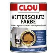 Clou Wetterschutzfarbe 2,5 Ltr. anthrazitgrau Holzschutzfarbe für Aussen