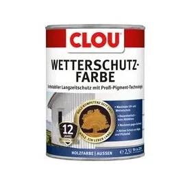 Clou Wetterschutzfarbe 2,5 Ltr. anthrazitgrau Holzschutzfarbe für Aussen