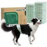 Gardner Pet Einweg-Hundewindeln für Rüden, 50 Stück, Hunde Windeln mit Nässeindikator, 6 Lagen auslaufsicher, Hochsaugfähige Rüdenwindeln für Welpentraining, Markieren, Inkontinenz, Reisen, L
