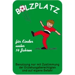 Schild Bolzplatz für Kinder unter 14 Jahren ..., Alu, 400x600 mm