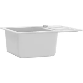 vidaXL Granitspüle Einzelbecken Weiß