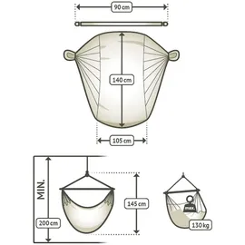 La Siesta Hängesessel Basic DOMINGO 140 cm Lime