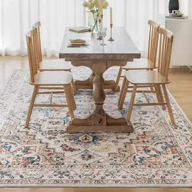 luxuskollektion CHOSHOME Waschbarer Vintage Teppich 160x230CM Beige Orient