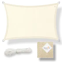 Hanse hanSe® Sonnensegel Sonnenschutz, Wetterschutz wetterbeständig, HDPE Gewebe, UV-Schutz Rechteck, 2x3m Creme,