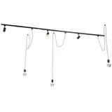 QAZQA Modernes Schienensystem Mit 3 Strahlern Und 3 Pendelleuchten Schwarz 1-phasig - Iconic Cavalux Jeana