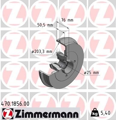 ZIMMERMANN Bremstrommel Hinten Rechts Links für RENAULT Twingo II 1.5 dCi 75 90 1.2 TCe 100 Turbo 16V