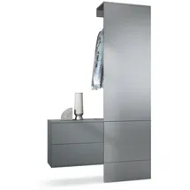 Vladon Carlton Garderobe 105 x 193 x 35 cm grau