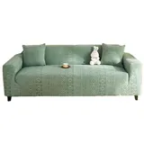 Lollanda Sofahusse Stretch-Sofabezug Elastisch Couch Sesselbezug mit dezentem Muster grün 190 cm