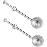 1 Satz Mit 2 Doppelschichtiger Mehlsieb Aus Edelstahl, Pulverstreuer, Teefilter Teesieb Teaballs Teesieb Für Losen Tee Edelstahl Küchensieb