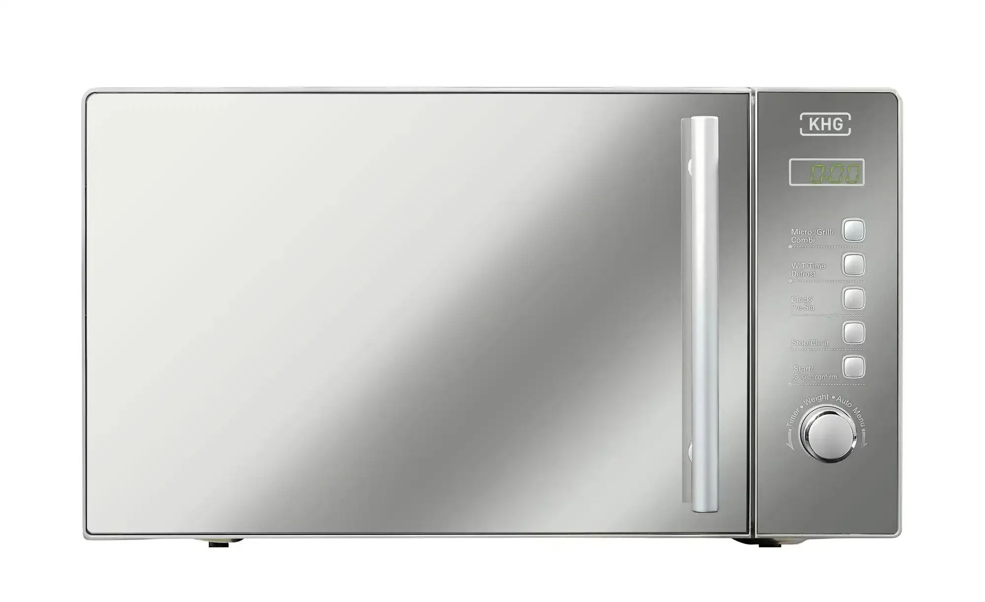 KHG Mikrowelle  MW-20GSD ¦ silber ¦ Metall lackiert,Kunststoff,Edelstahl ¦ Maße (cm): B: 43,3 H: 25,8 T: 34.5