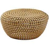 KADIMA DESIGN Beistelltisch `Biferno`: Orientalisches Design, goldfarbenes Aluminium, abgerundete Form. Gold, Metall, Rund,Rund, 60x30x60 cm, Wohnzimmer, Wohnzimmertische, Couchtische