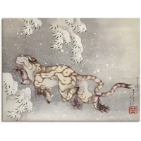 ARTland Wandbild »Tiger in einem Schneesturm. Edo-Zeit«, Wildtiere, (1