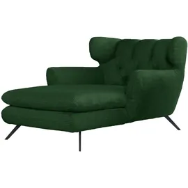 KAWOLA Relaxsessel CHARME Cord 130 x 95 x 160 cm Smaragdgrün mit Kissen