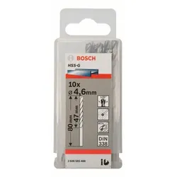 Metallbohrer HSS-G, DIN 338, 4,6 x 47 x 80 mm, 10er-Pack