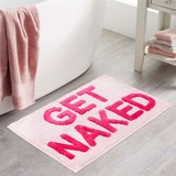 Get Naked Badematte, niedlicher Badezimmerteppich, rutschfeste Mikrofaser, lustige Badezimmer-Dekoration für Wohnung, rosa Badematte für Badewanne und Dusche, maschinenwaschbar, 50,8 x 81,3 cm