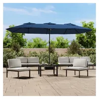 VidaXL Doppel-Sonnenschirm Azurblau 449x245 cm