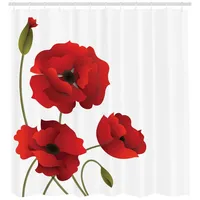 ABAKUHAUS Duschvorhang 175 x 220 cm grün rot