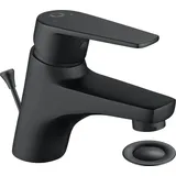 CECIPA Wasserhahn Bad Schwarz, Waschtischarmatur mit Zugstange Ablaufgarnitur, Mischbatterie Waschbecken, Armatur mit Auslaufhöhe 57mm, Waschbeckenarmatur Messing, Badarmatur