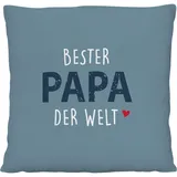 GRUSS & CO Plüschkissen Bester Papa der Welt, 25 cm x 25 cm