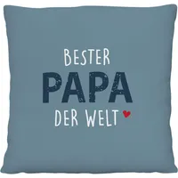 GRUSS & CO Plüschkissen Bester Papa der Welt, 25 cm x 25 cm
