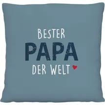 GRUSS & CO Plüschkissen Bester Papa der Welt, 25 cm x 25 cm