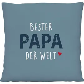 GRUSS & CO Plüschkissen Bester Papa der Welt, 25 cm x 25 cm