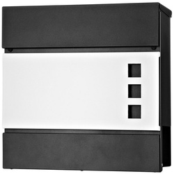 Mucola Briefkasten Briefkasten Wandbriefkasten Mailbox schwarz Weiß Design Postkasten (Stück, Premium-Briefkasten) schwarz|weiß