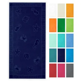 ZOLLNER Strandtuch 100 x 200 cm blau