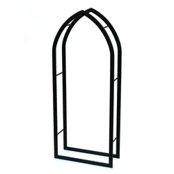 DanDiBo Kaminholzregal Innen Schwarz Metall Kaminholzständer MOS 123 cm Holzkorb Kaminholzhalter Feuerholzregal Holzregal