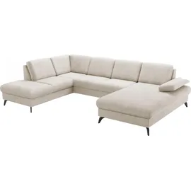 sit&more Wohnlandschaft SIT & MORE "Morris Jubi U-Form, B: 300 cm", beige (creme), B:300cm H:83cm T:202cm, 100% Polyester, Sofas, Wohnlandschaft, mit Armteilfunktion & 1 Zierkissen, optional Bettfunktion
