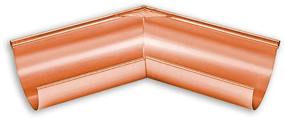 Rinnenwinkel Grömo Außeneck 45°, halbrund, Schenkellänge 300mm, Kupfer, verschiedene Größen (Ausführung: Nenngröße 280. Ø 127mm. Schenkellänge 300mm)