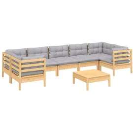 vidaXL Garten-Lounge-Set 8-tlg. grau Kiefernholz