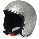 ALPHA SPEEDS – Jet Helm Motorradhelm Fiberglass Kleine Schale Rollerhelm Retro Biker Helm Chopper Helm Flake Helm (1, XL)