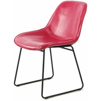 2er Set Stuhl Cora 110 Kunstleder Metall Küchenstuhl Pink Rot