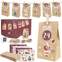 LuxusKollektion RUBY Adventskalender 2024 DIY Kinder Weihnachten Geschenke Jute-Schnur Holzklammern