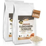 GOLDEN PEANUT Flohsamenschalen Pulver 95% 2x500 g, Psyllium fein gemahlen, ohne Zusätze, glutenfrei, ideale Backzutat