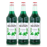 Monin Sirup Pfefferminz 1L - Cocktails Milchshakes Kaffeesirup (3er Pack)