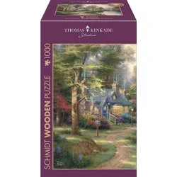 Schmidt Spiele 59800 - Dorf am See, Puzzle Thomas Kinkade 1.000 Teile - Holzpuzzle