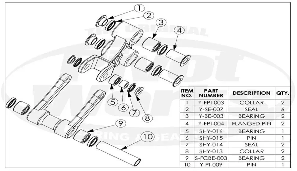 Pivot Works Yamaha Yz 125-250/wr-yz 250 F 02-04/426 Yzf-wrf 02/450 Yzf-wrf Umlenkhebel-reparatursatz - Silver - One Size