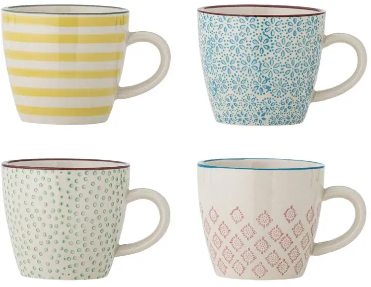 Bloomingville Patrizia Tasse, Bunt, Steingut 4er Set